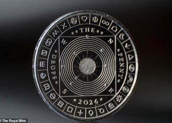 The treasure hunt centres on this elaborately designed £5 coin, dubbed 'The Penny Drops', which would-be codebreakers will need to 'study, handle, and align' to solve the later riddles