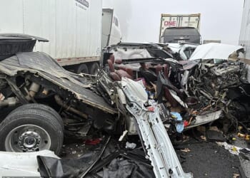 Dense fog in California¿s Central Valley triggered a massive chain-reaction crash that left Highway 99 looking full of twisted metal as cars and trucks crashed into one another