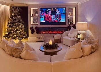 Michelle and Mark always decorate their house up to the nines for special occassions - but at the centrepiece of all their interiors is a huge TV