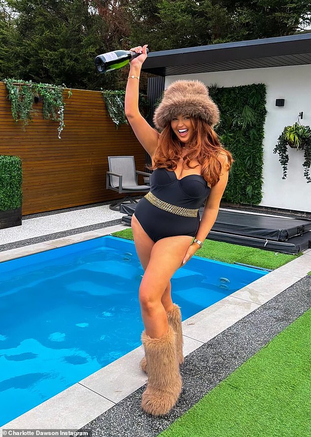 Charlotte Dawson, 33, showed off her incredible two stone weight loss as she shared inspiring comparison snaps on Instagram on Saturday