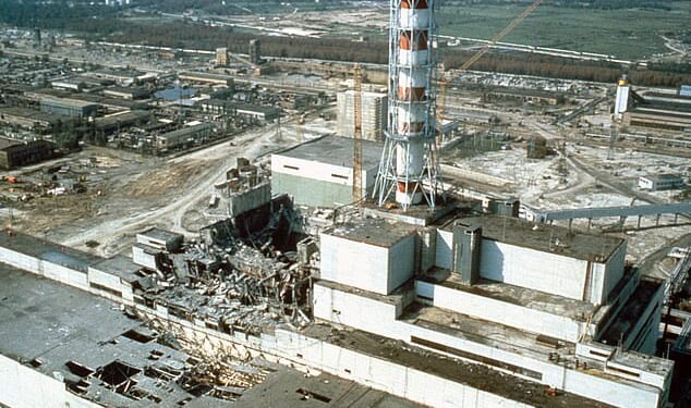 Ukraine's Chernobyl nuclear power plant lost all off-site power, the UN nuclear agency said on Tuesday. Pictured: Chernobyl nuclear power plant, a few weeks after the disaster. Chernobyl, Ukraine, May 1986