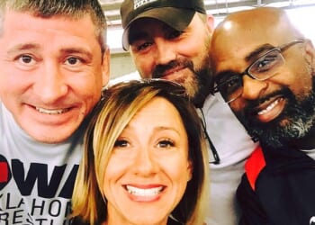 Spring Weems, 47, (front, center) died at her $340,000 home in Edmond, near Oklahoma City, on Wednesday afternoon