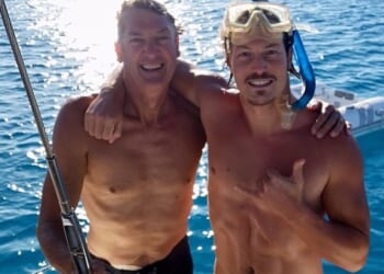 Chris Pullin with his son, the late Olympic snowboarder Alex 'Chumpy' Pullin