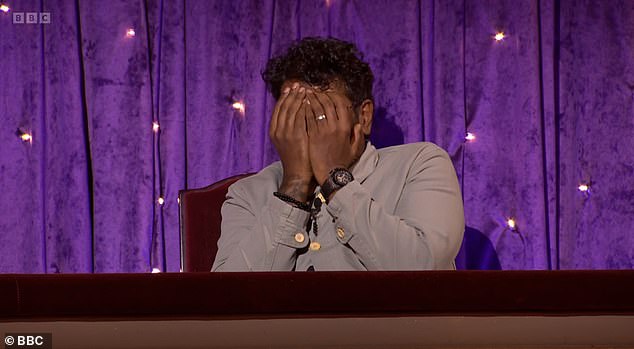 The comedian and TV presenter gasped in embarrassment as he realised who the guest was, after being brought on stage by Michael