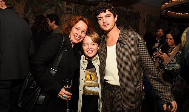 Katy Cavanagh's (left) two sons - Noah, 20, (right) and Jacobi Jupe, 12 (centre) - are set to be the toast of Hollywood thanks to their roles alongside Jesse Buckley in director Chloe Zhao's highly lauded Hamnet