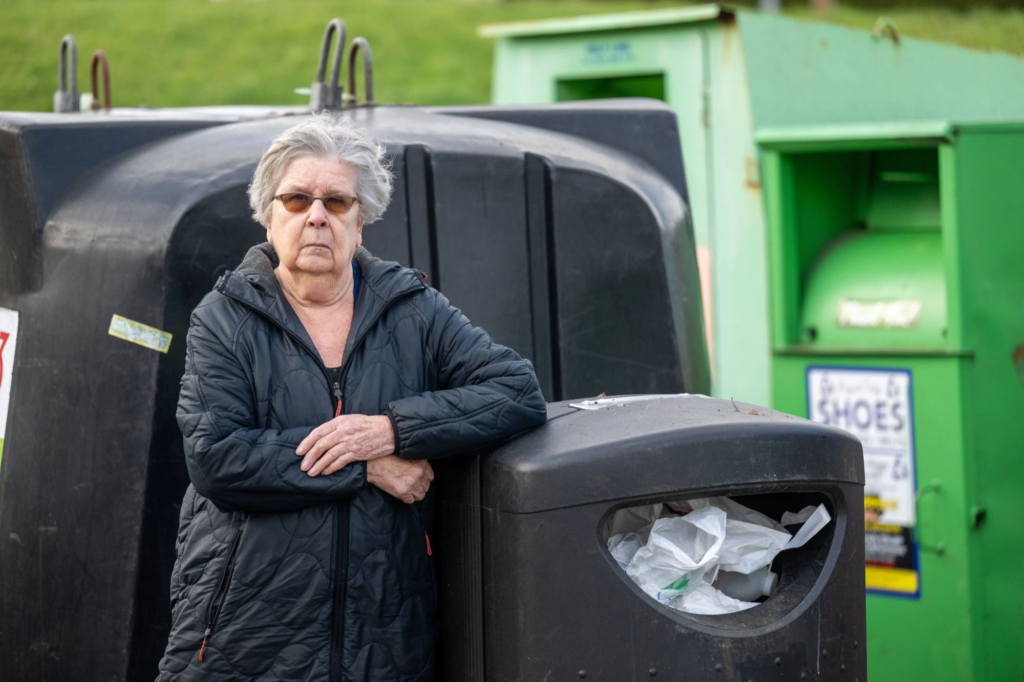 An image collage containing 1 images, Image 1 shows Council slaps gran, 83, with £600 over single cardboard box 'fly-tip'