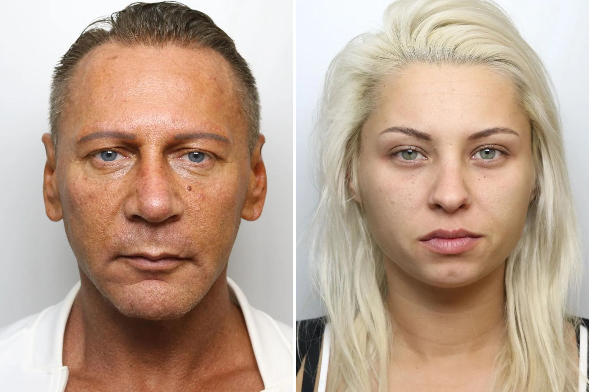 An image collage containing 2 images, Image 1 shows Couple jailed over sex-slave empire splashed earnings on lavish lifestyle, Image 2 shows Couple jailed over sex-slave empire splashed earnings on lavish lifestyle