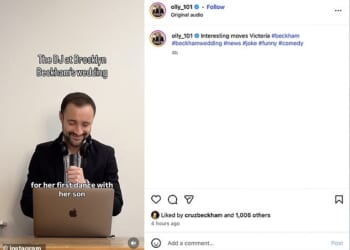 A playful meme regarding Victoria Beckham's song request for that first wedding dance with her eldest son was given the approval of her youngest on Tuesday