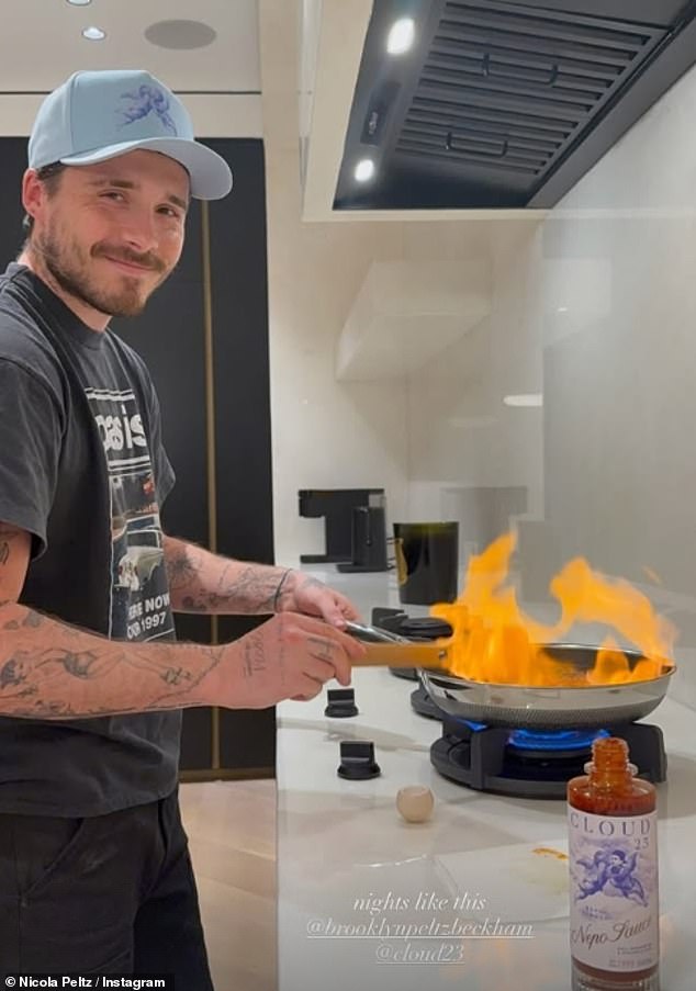 Nicola has since returned to Instagram with a handful of new posts as she celebrates her 31st birthday with Brooklyn and her family, including a photo of her husband in the kitchen