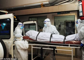 The infection is caused by the Nipah virus, a rare but highly dangerous pathogen that can trigger severe breathing problems, seizures and fatal swelling of the brain. Pictured: the aftermath of a 2023 outbreak in India