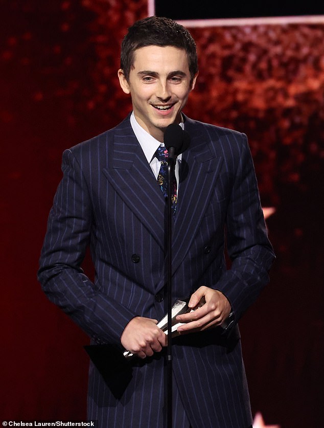 Timothée Chalamet closed out his best actor acceptance speech at the Critics Choice Awards by thanking his 'partner of three years' and telling her: 'I love you'