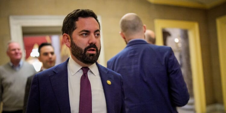Rep. Michael Lawler walks into the office of House Speaker Mike Johnson on Nov. 17, 2025, in Washington, D.C.