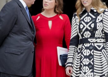Andrew, Eugenie and Beatrice at St Paul's Cathedral in London in 2016
