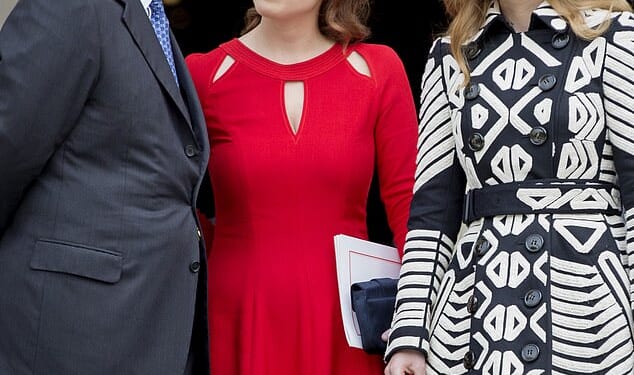 Andrew, Eugenie and Beatrice at St Paul's Cathedral in London in 2016