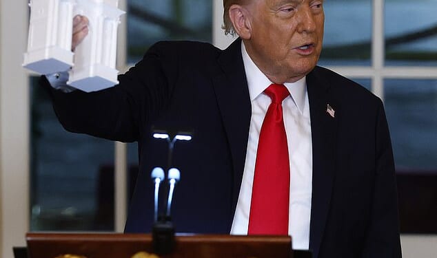 Dimensions of Trump's massive new 'Triumphal Arch' are revealed as president 'chooses the biggest size possible' to honor America and wow visitors