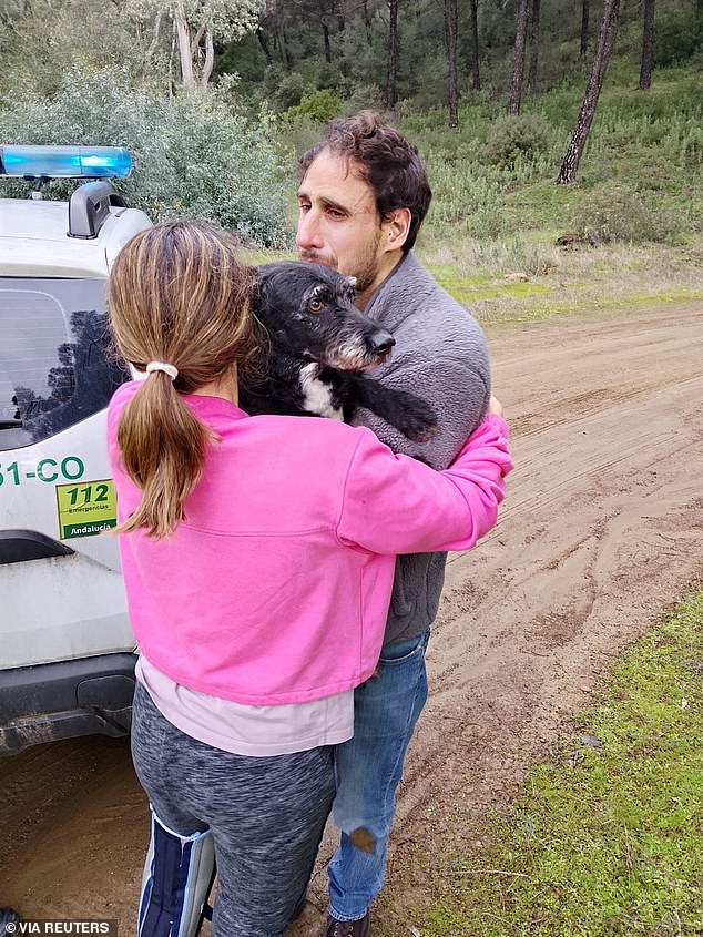 Ana Garcia Aranda embraces Boro, her beloved pooch, after he was found on Sunday