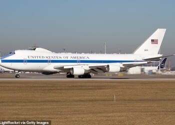 The Boeing E-4 'Nightwatch', also known as the 'Doomsday plane,' serves as a flying command post for key officials during times of crisis, particularly designed to survive a nuclear attack and coordinate military actions