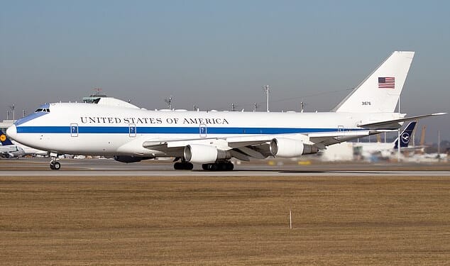 The Boeing E-4 'Nightwatch', also known as the 'Doomsday plane,' serves as a flying command post for key officials during times of crisis, particularly designed to survive a nuclear attack and coordinate military actions