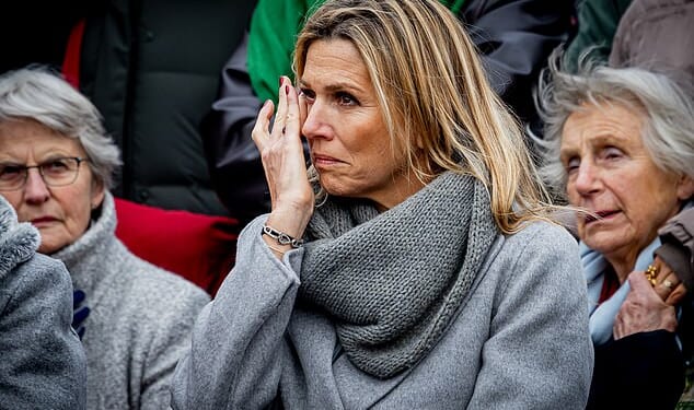 Dutch Queen Maxima has fought back tears as her daughter Princess Amalia completed her military training