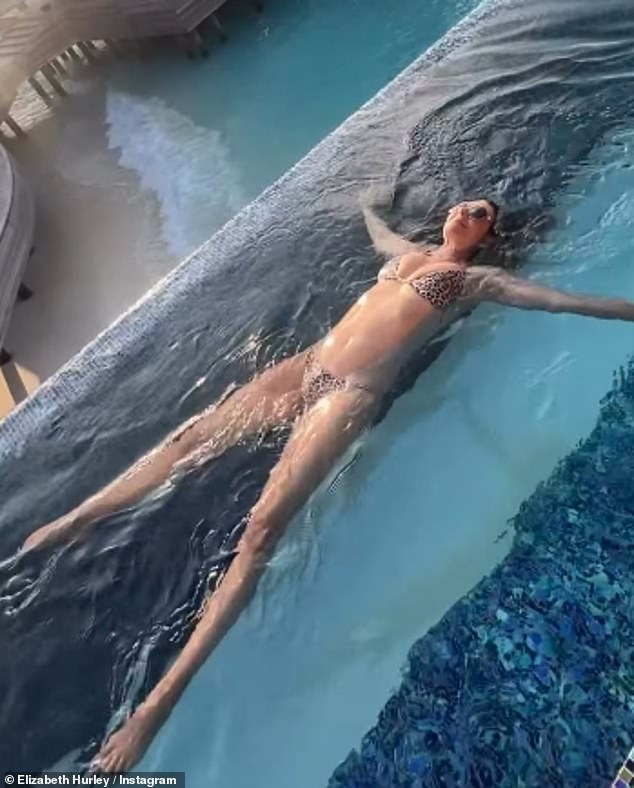 The beauty was loving every moment of her lavish getaway