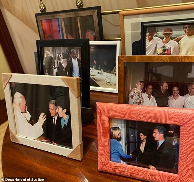 One of the photos (white frame, third from back left) in Epstein's Manhattan apartment appears to show Elon Musk