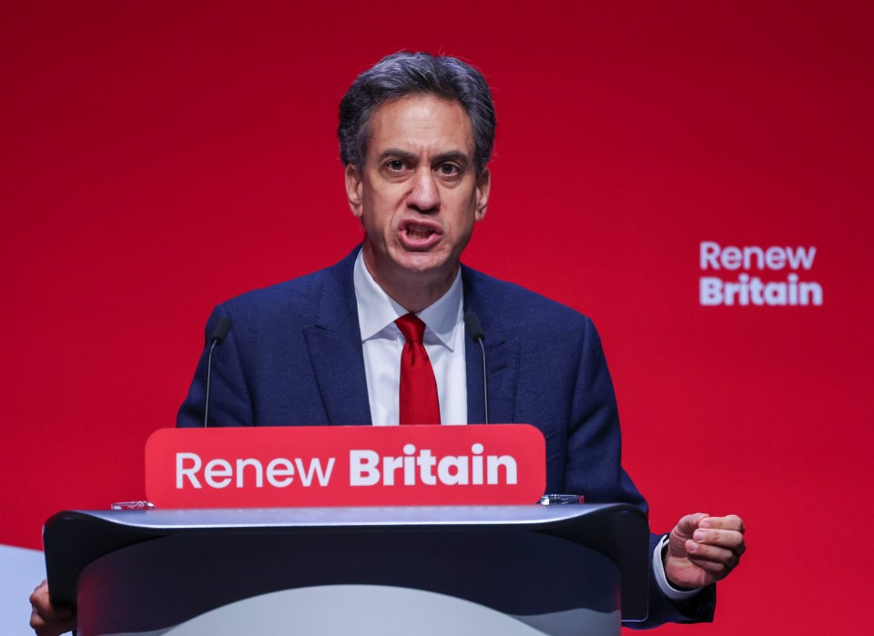 Ed Miliband MP speaking at the Labour Party conference.