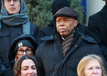 Former New York City Mayor Eric Adams attends the ceremonial swearing-in of Zohran Mamdani as New York City’s 112th mayor at City Hall on Jan. 1, 2026, in New York City.