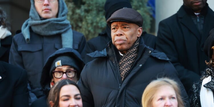 Former New York City Mayor Eric Adams attends the ceremonial swearing-in of Zohran Mamdani as New York City’s 112th mayor at City Hall on Jan. 1, 2026, in New York City.
