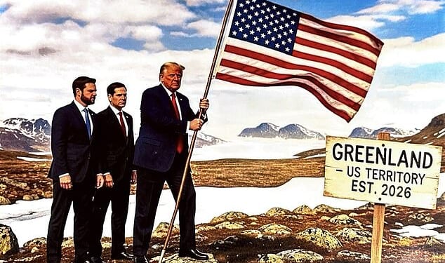 An image posted by US President Donald Trump on Truth Social, where he alluded to his country taking Greenland as its own
