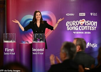 Eurovision has been thrown into further chaos after the UK's entry was reportedly axed when the BBC discovered their past 'unacceptable comments and behaviour' (Draw session pictured earlier this month)