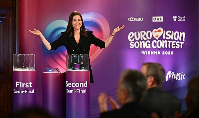 Eurovision has been thrown into further chaos after the UK's entry was reportedly axed when the BBC discovered their past 'unacceptable comments and behaviour' (Draw session pictured earlier this month)