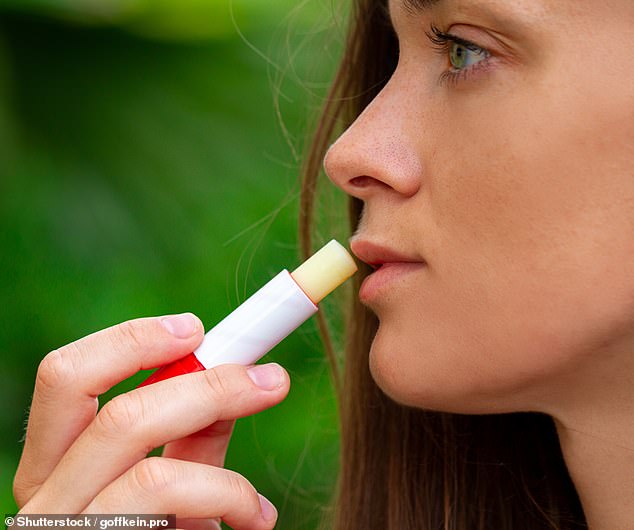 A plain, fragrance-free lip balm used regularly is the most effective treatment for dry lips