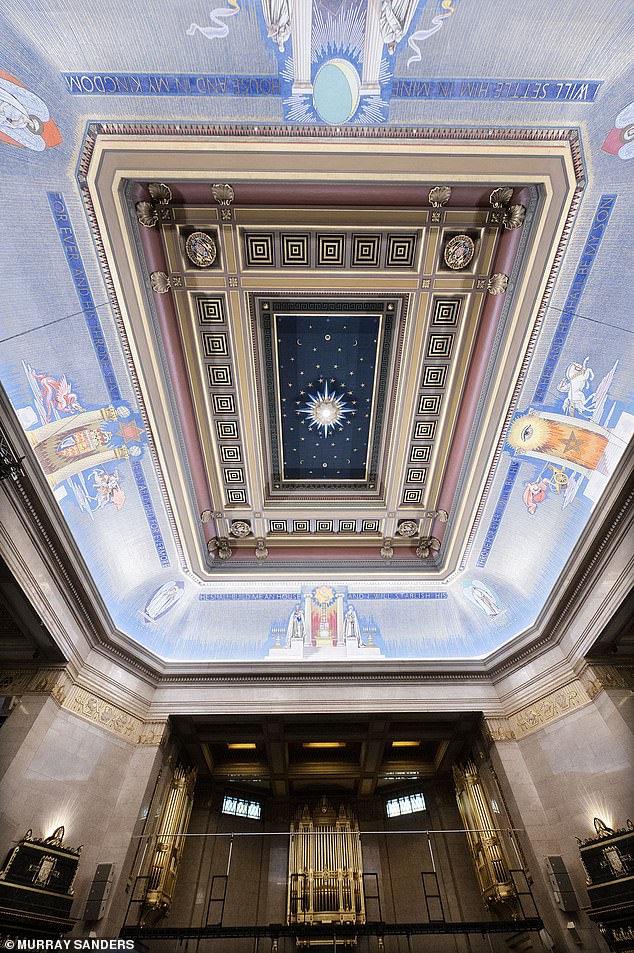 The ceiling of the Grand Temple in the Freemasons Hall