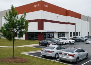 The new Fulton County Elections Hub and Operations Center is seen on Nov. 4, 2024, in Union City, Georgia.