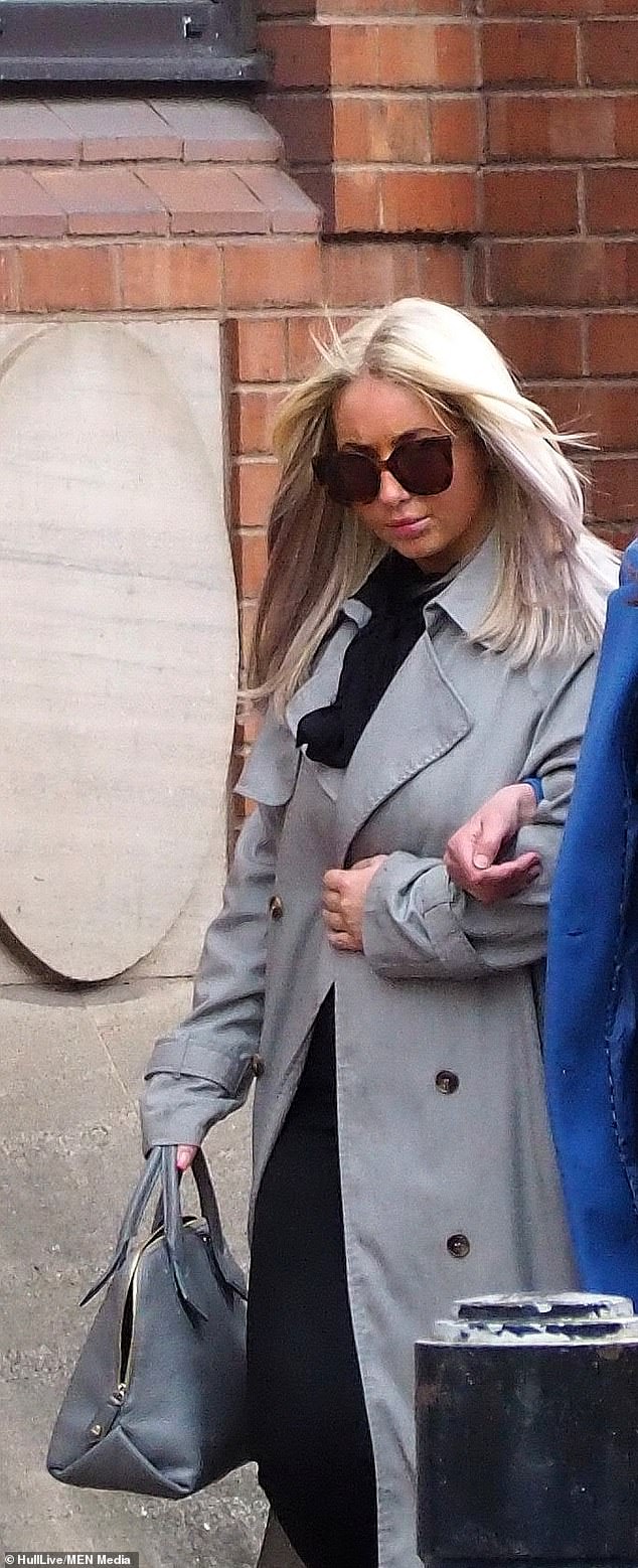 Sentencing her, the judge said Barnard-Wigley had shown genuine remorse, had a strong work record and was currently self-employed. Pictured: Barnard-Wigley appears at Hull Crown Court charged with causing two deaths by dangerous driving in 2023