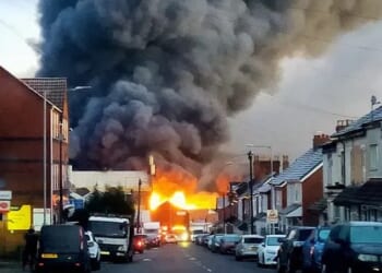 Towering plumes of thick black smoke and explosions have been reported after a blaze broke out at a factory in Wolverhampton, West Midlands, this morning