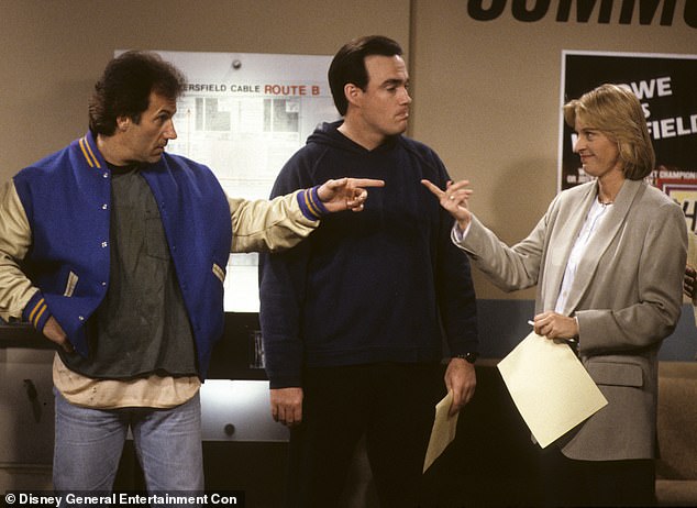 The late star died 'suddenly' at his home located in Coxsackie, New York, according to the Albany Times-Union- although a cause of death has yet to be revealed; seen above (middle) in 1994 with Don Yesso and Ellen DeGeneres