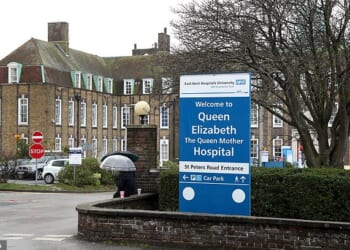 East Kent Hospitals University NHS Foundation Trust has also announced a 'critical incident' due to 'sustained pressures' at the Queen Elizabeth The Queen Mother Hospital in Margate (pictured)