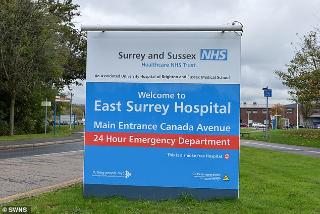 Three trusts in Surrey - Royal Surrey NHS Foundation Trust, Epsom and St Helier University Hospitals NHS Trust, and Surrey and Sussex Healthcare NHS Trust - have been affected. The East Surrey Hospital is pictured