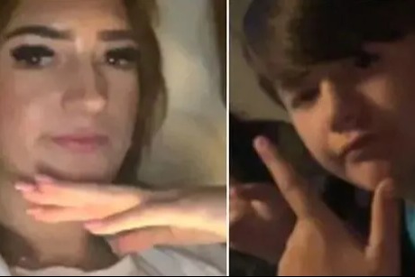 Collage of a woman and a boy.