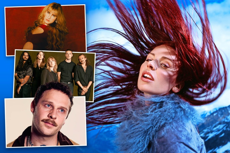 Collage of three individual artists and one band.