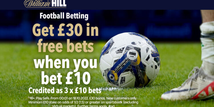 Get £30 in football free bets for the Premier League with William Hill