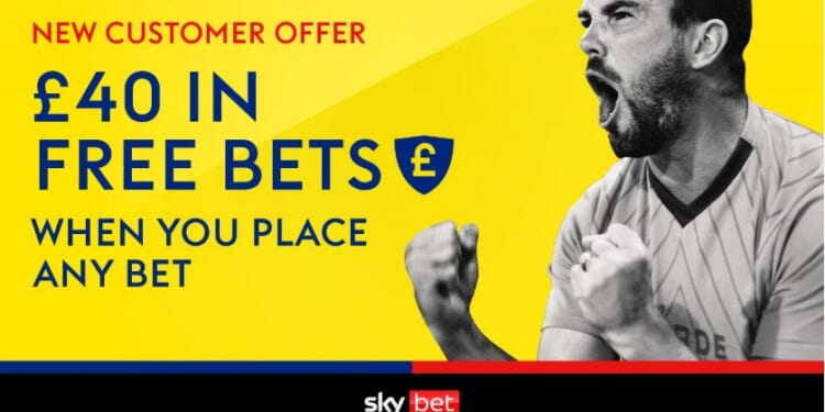 Get £40 in free bets when you stake ANY amount with Sky Bet