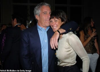 Jeffrey Epstein and Ghislaine Maxwell attend de Grisogono Sponsors The 2005 Wall Street Concert Series Benefitting Wall Street Rising, with a Performance by Rod Stewart at Cipriani Wall Street on March 15, 2005 in New York City