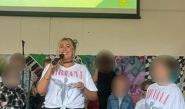 Pictured: Naomi Tekea Craig, 33, doing a performance with primary school children in 2024