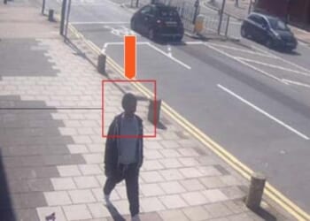Jalal Debella, 24, allegedly wandered out of his rehabilitation home and repeatedly knifed a medical secretary at a northwest London bus stop on May 9, 2024. He is pictured here on CCTV after leaving Meridan House