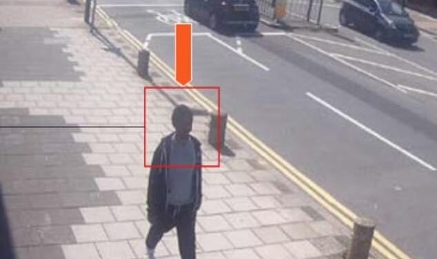 Jalal Debella, 24, allegedly wandered out of his rehabilitation home and repeatedly knifed a medical secretary at a northwest London bus stop on May 9, 2024. He is pictured here on CCTV after leaving Meridan House