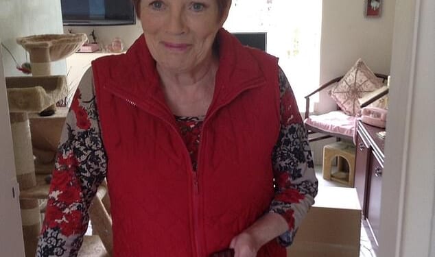 Anne Hughes, 71, (pictured in 2024) was stood outside her village newsagents when the shutters began to open