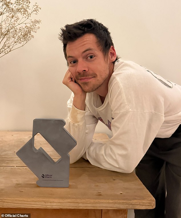 It's a double whammy for One Direction fans after Harry Styles (pictured) and Louis Tomlinson both topped the UK Singles and Album charts respectively on Friday