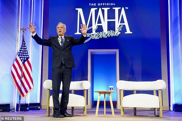 Health and Human Services Secretary Robert F Kennedy Junior is shown above at the official Make America Healthy Again summit in November last year